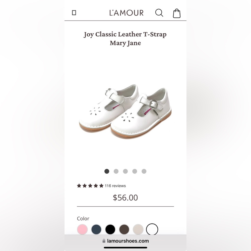 L'Amour White Mary Jane Toddler Shoes